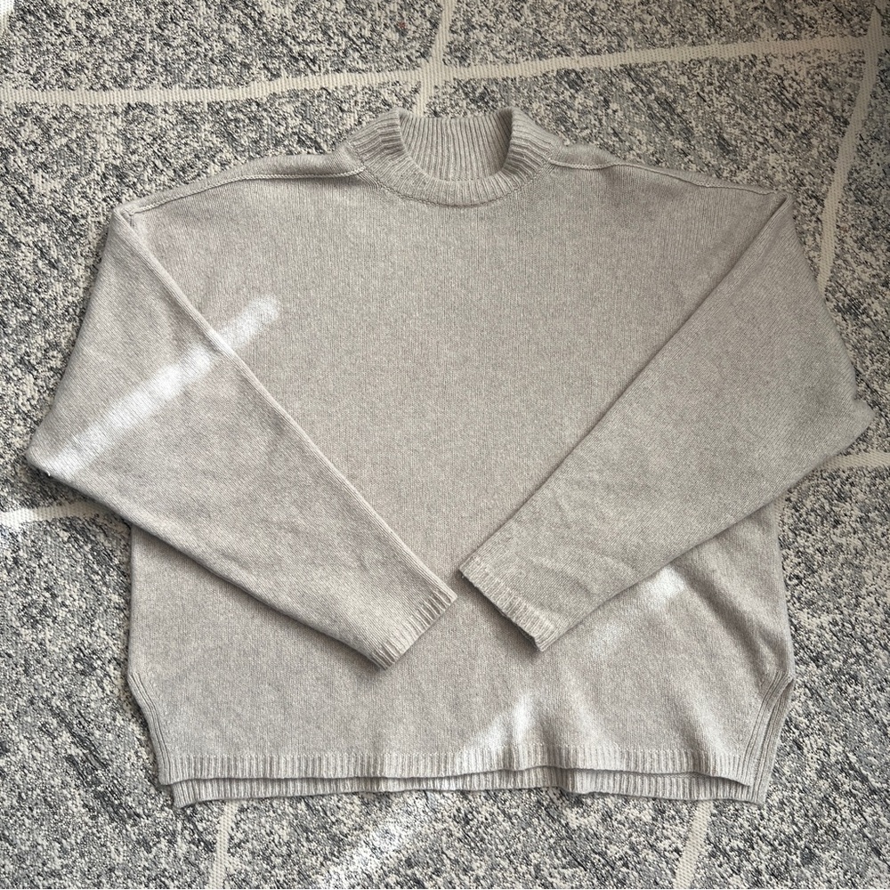 Rick Owens FW 22 Strobe Cashmere Sweater in Pearl